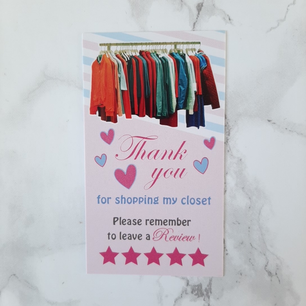 80 Customized Closet Thank you cards 3.5" x 2" - Picture 4 of 5